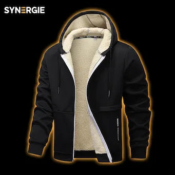 Veste Sherpa Zippée Homme — Hoodie Épais Streetwear Hiver